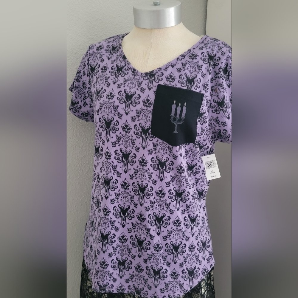 Disney Haunted Mansion Wallpaper shirt. M. New
